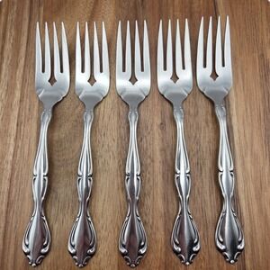 Set‎ Of 5 Oneida Community Cantata Pattern Stainless Steel 7" Salad Forks